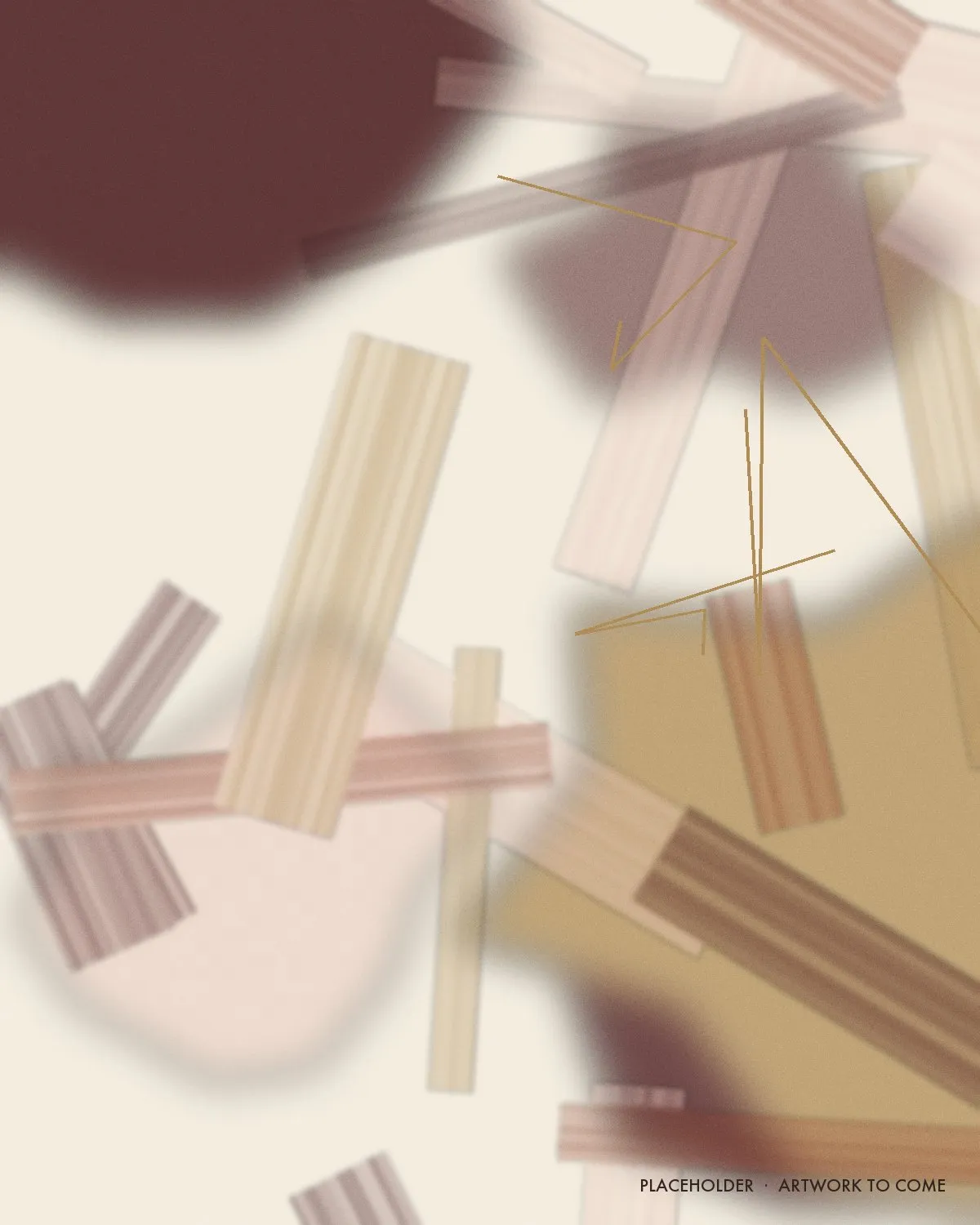 Placeholder artwork: soft blush, rust, and oxblood brushstrokes on a pale parchment ground, standing in for a painting.